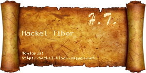 Hackel Tibor névjegykártya